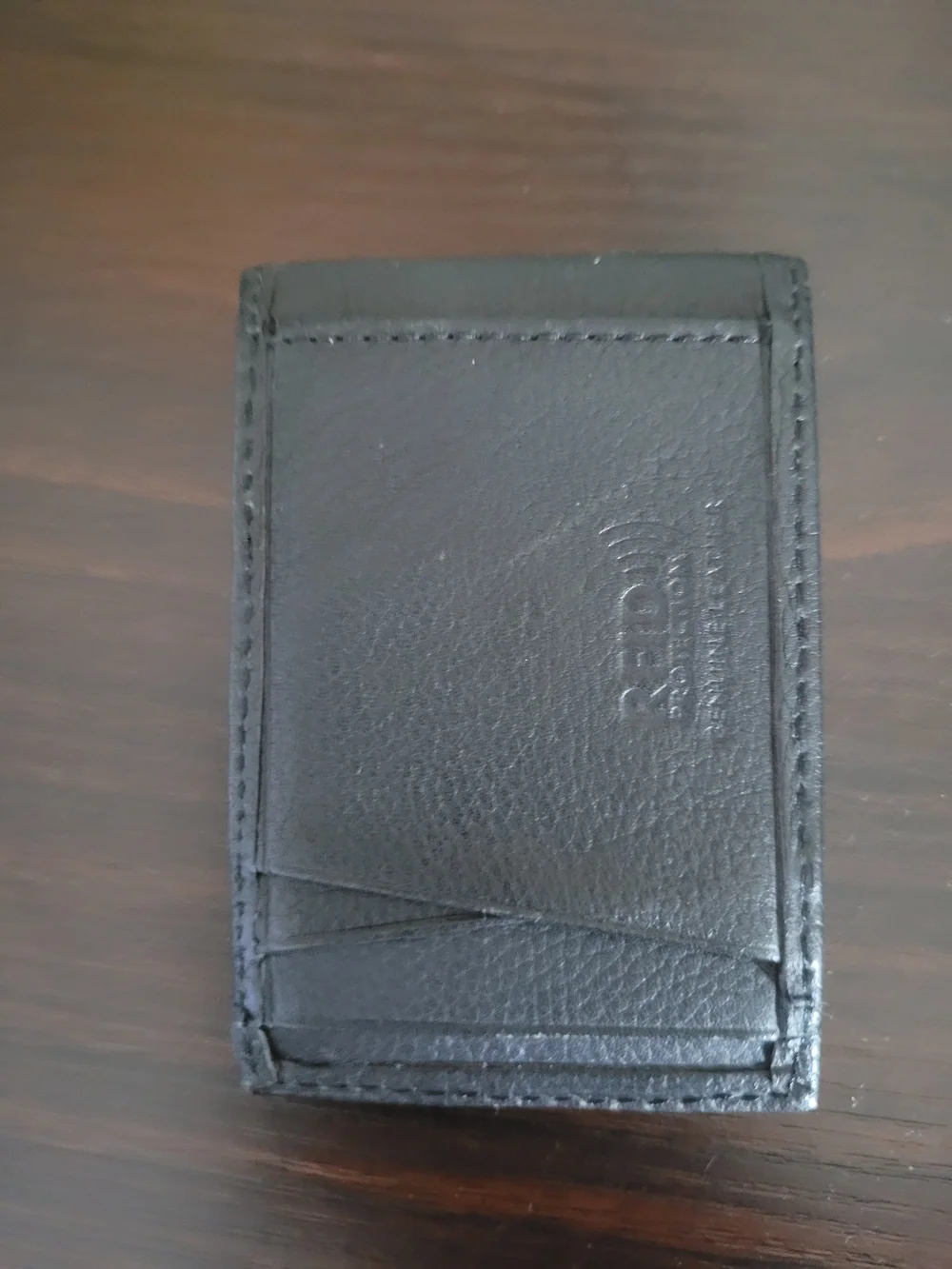 Black Leather Cardholder Wallet -